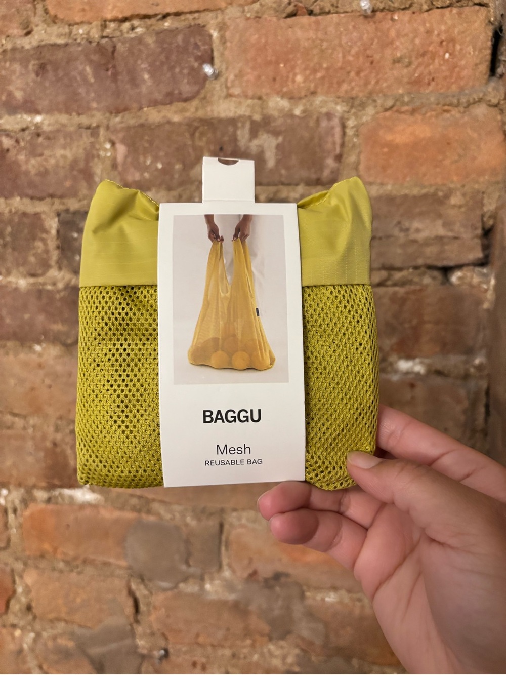 BAGGU Mesh Reusable Bag in yellow